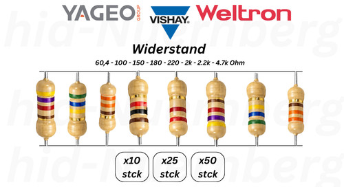 Widerstände 25 1w - 0,25-1w, –